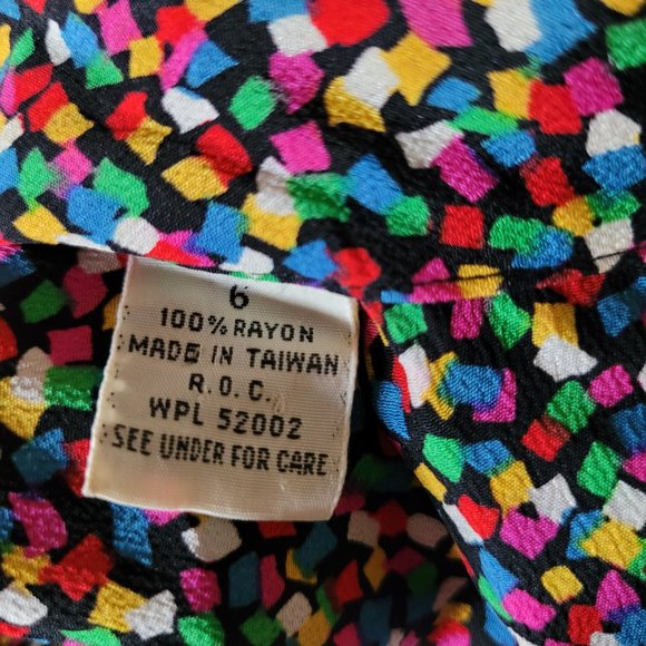 1980s Liz Claiborne Rainbow Colorful Confetti Skirt Set - Picture 6 of 16